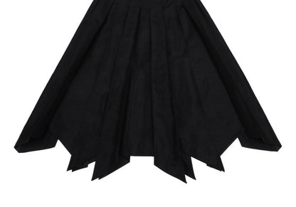 Sybilla Glossy Nep Zigzag Pleated Skirt Black Size M