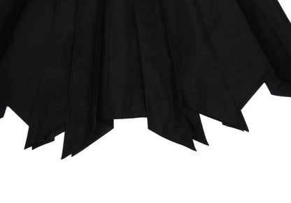 Sybilla Glossy Nep Zigzag Pleated Skirt Black Size M