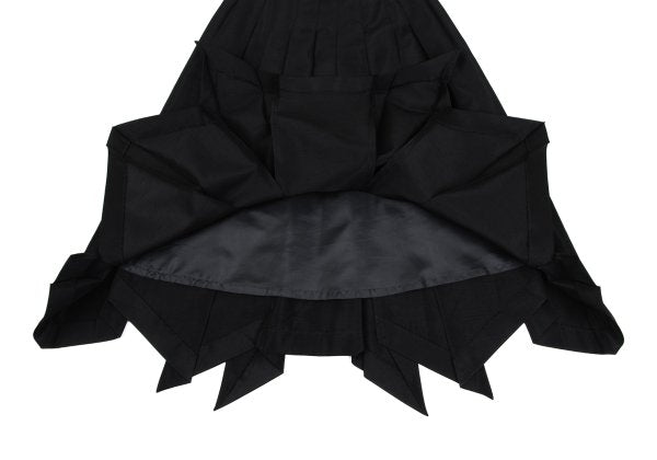 Sybilla Glossy Nep Zigzag Pleated Skirt Black Size M