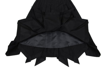 Sybilla Glossy Nep Zigzag Pleated Skirt Black Size M