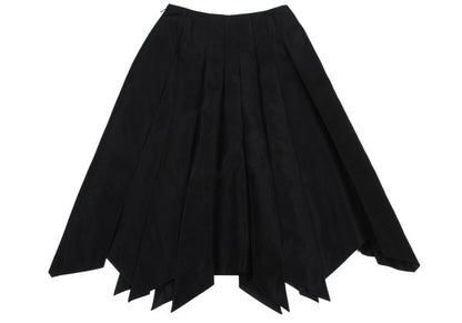 Sybilla Glossy Nep Zigzag Pleated Skirt Black Size M