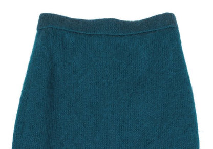 Sybilla Turquoise Brushed Wool Nylon Knit Skirt Size 63-90