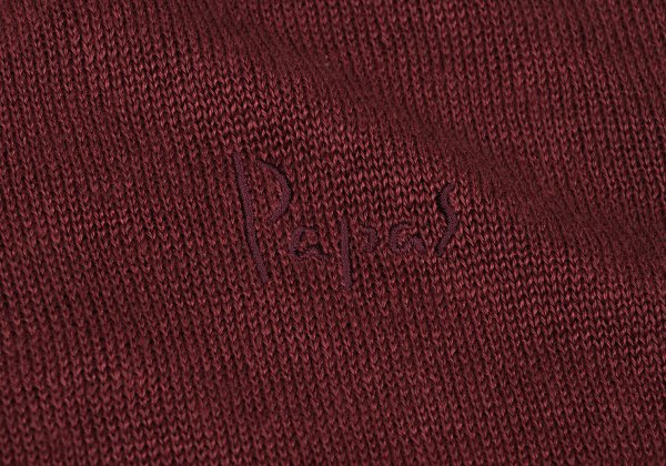 Papas Bordeaux Linen Henley Knit Vest Size 50L