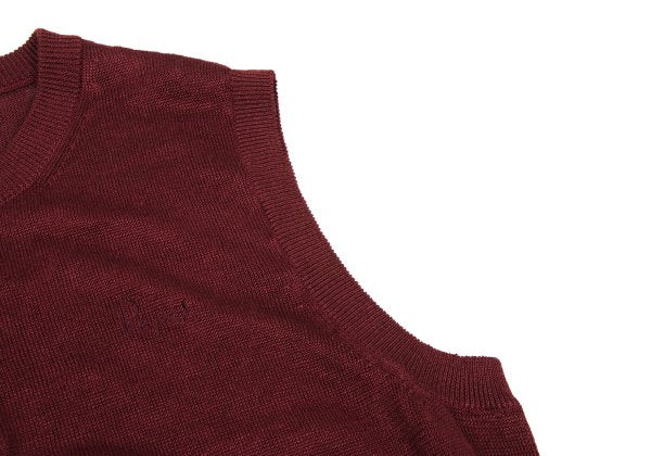 Papas Bordeaux Linen Henley Knit Vest Size 50L