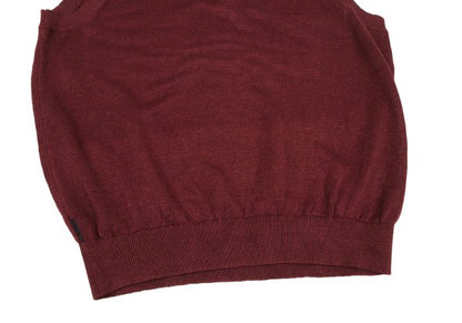 Papas Bordeaux Linen Henley Knit Vest Size 50L