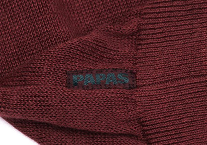 Papas Bordeaux Linen Henley Knit Vest Size 50L