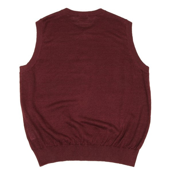 Papas Bordeaux Linen Henley Knit Vest Size 50L