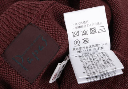 Papas Bordeaux Linen Henley Knit Vest Size 50L