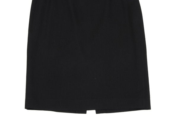 agnes b. Wool Gabardine A-Line Midi Skirt Black Size 40