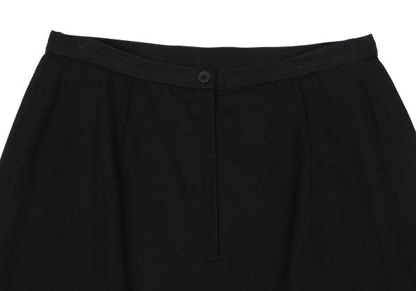 agnes b. Wool Gabardine A-Line Midi Skirt Black Size 40