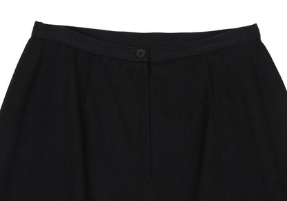 agnes b. Wool Gabardine A-Line Midi Skirt Black Size 40