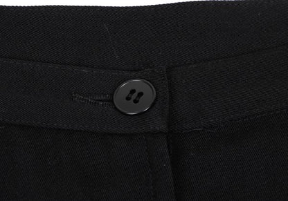 agnes b. Wool Gabardine A-Line Midi Skirt Black Size 40