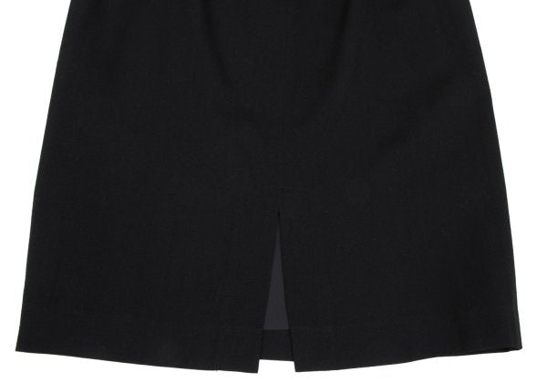 agnes b. Wool Gabardine A-Line Midi Skirt Black Size 40