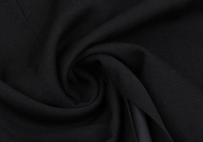agnes b. Wool Gabardine A-Line Midi Skirt Black Size 40