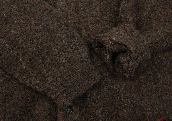 BEAMS Boucle Stripe Knit Cardigan Brown Multi Size L