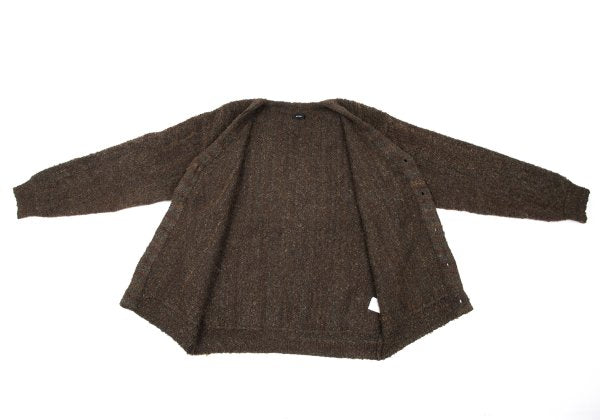 BEAMS Boucle Stripe Knit Cardigan Brown Multi Size L