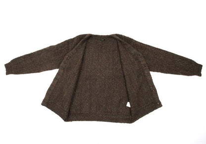 BEAMS Boucle Stripe Knit Cardigan Brown Multi Size L