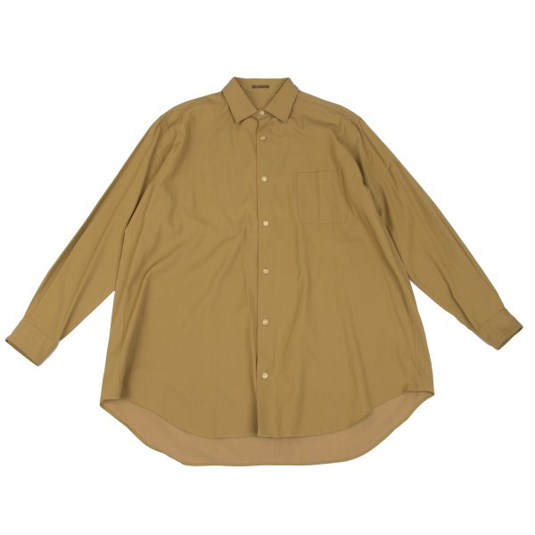 Y's for men Wool Cotton Long Sleeve Shirt Mustard Size L