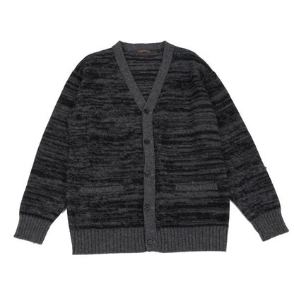 Y's for men Wool Melange Knit Cardigan Grey/Black Size L