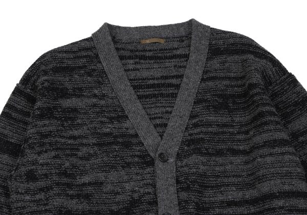 Y's for men Wool Melange Knit Cardigan Grey/Black Size L