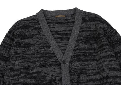 Y's for men Wool Melange Knit Cardigan Grey/Black Size L