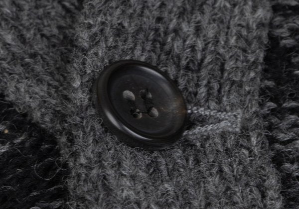 Y's for men Wool Melange Knit Cardigan Grey/Black Size L