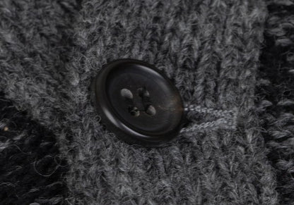 Y's for men Wool Melange Knit Cardigan Grey/Black Size L