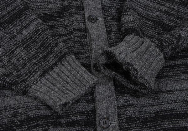 Y's for men Wool Melange Knit Cardigan Grey/Black Size L