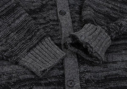 Y's for men Wool Melange Knit Cardigan Grey/Black Size L