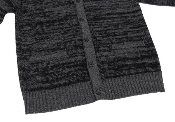 Y's for men Wool Melange Knit Cardigan Grey/Black Size L
