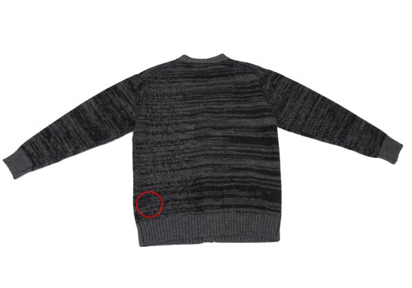 Y's for men Wool Melange Knit Cardigan Grey/Black Size L