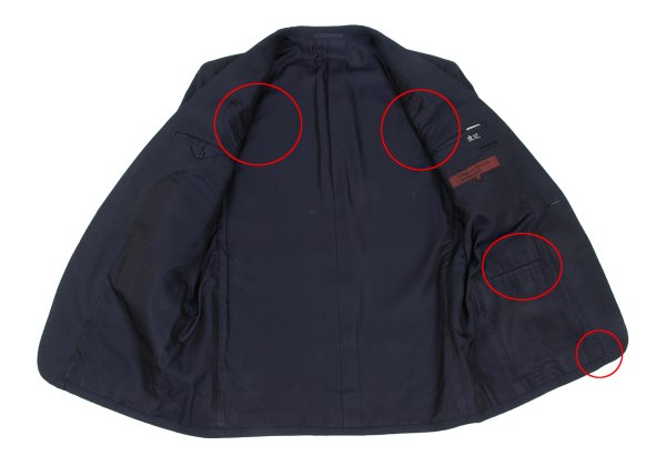 COMME des GARCONS HOMME DEUX Wool Woven Blazer Navy Size L