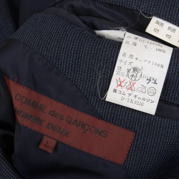 COMME des GARCONS HOMME DEUX Wool Woven Blazer Navy Size L