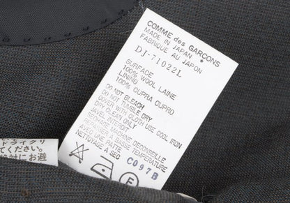 COMME des GARCONS HOMME DEUX Wool Double Blazer Gray Size L