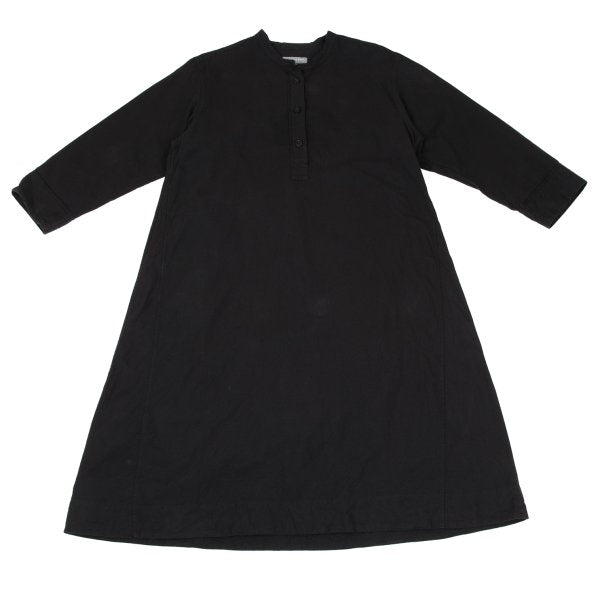 MARGARET HOWELL Cotton Band Collar Dress Black Size F
