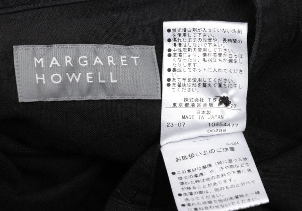 MARGARET HOWELL Cotton Band Collar Dress Black Size F