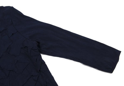 Plantation Front Patch 3/4 Sleeve Cotton Top Navy Size M