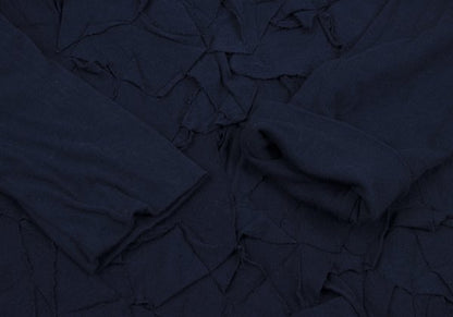 Plantation Front Patch 3/4 Sleeve Cotton Top Navy Size M