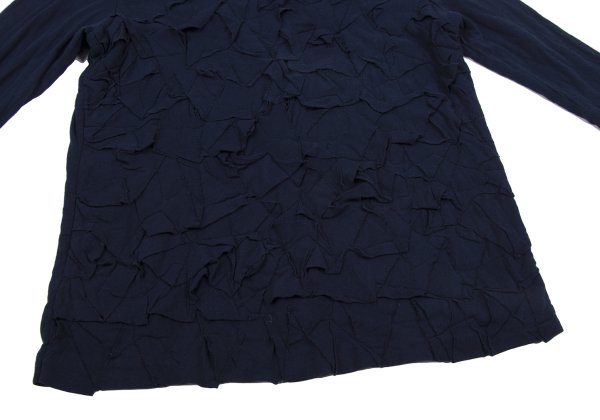 Plantation Front Patch 3/4 Sleeve Cotton Top Navy Size M