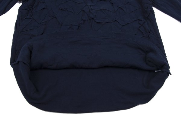 Plantation Front Patch 3/4 Sleeve Cotton Top Navy Size M