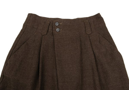 Plantation Wool Wrap Tuck Design Pants Brown Size M