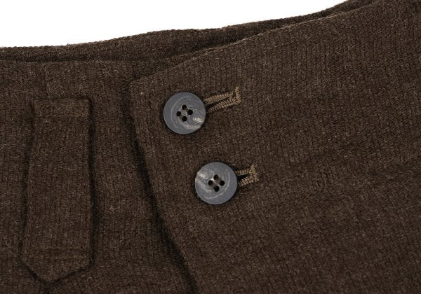Plantation Wool Wrap Tuck Design Pants Brown Size M