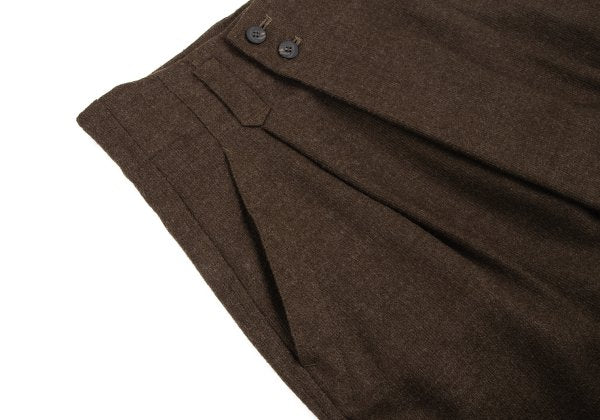 Plantation Wool Wrap Tuck Design Pants Brown Size M
