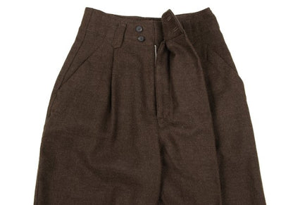 Plantation Wool Wrap Tuck Design Pants Brown Size M