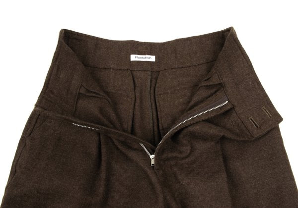 Plantation Wool Wrap Tuck Design Pants Brown Size M
