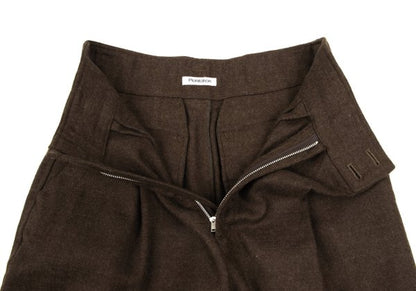 Plantation Wool Wrap Tuck Design Pants Brown Size M