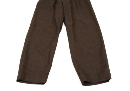 Plantation Wool Wrap Tuck Design Pants Brown Size M