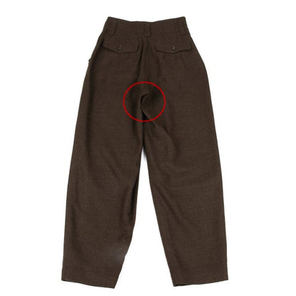 Plantation Wool Wrap Tuck Design Pants Brown Size M