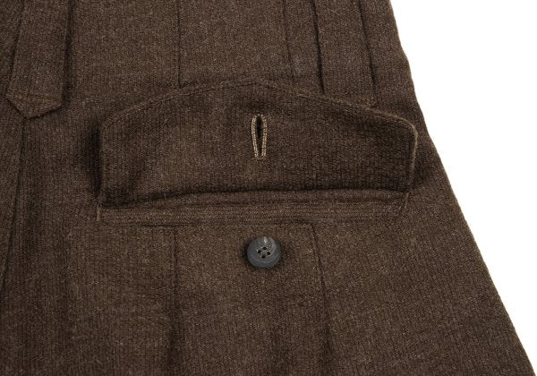 Plantation Wool Wrap Tuck Design Pants Brown Size M
