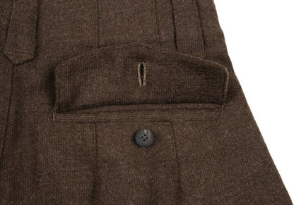 Plantation Wool Wrap Tuck Design Pants Brown Size M